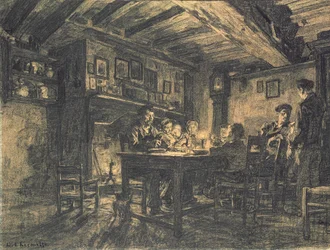 Souper en famille le soir, 1883
